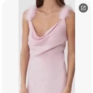 Sleeper Pink Midi Dress with Cowl Neck